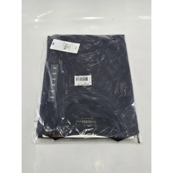 NWT Guess Mens Short Sleeve Small Triangle Knit Shirt Sz XXL - Summer Night Blue - Picture 10 of 12